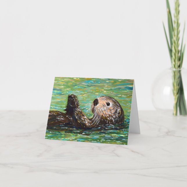 Sea Otter Painting Card (Front)