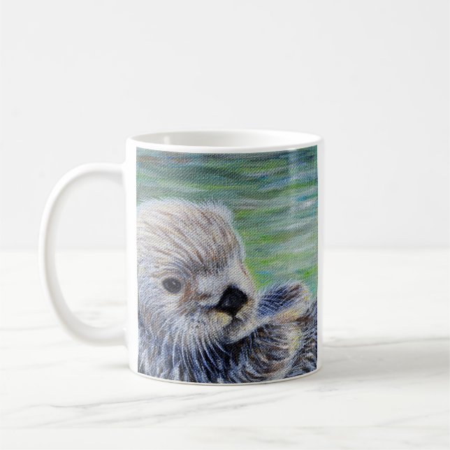 Sea Otter Painting Coffee Mug (Left)