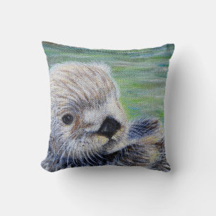 Sea Otter Painting Cushion