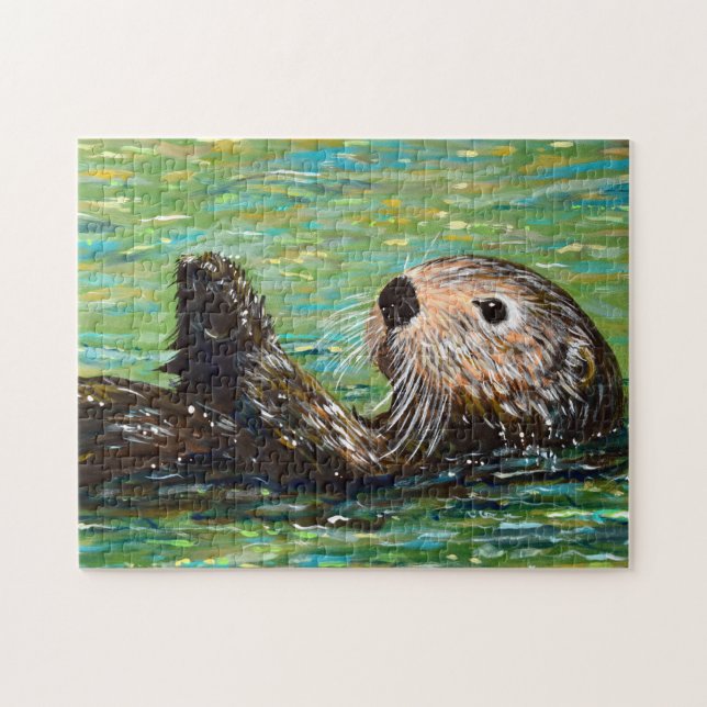 Sea Otter Painting Jigsaw Puzzle (Horizontal)
