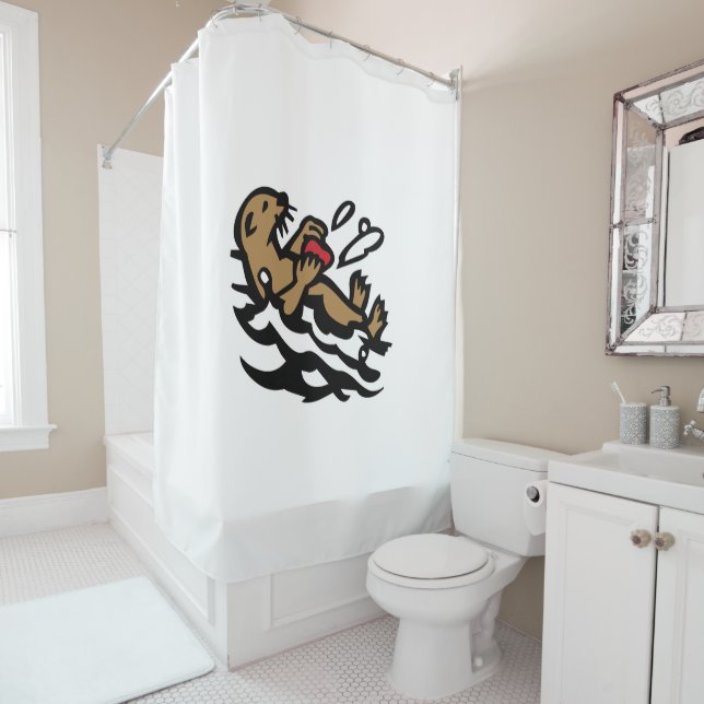 Sea otter shower curtain (In Situ)