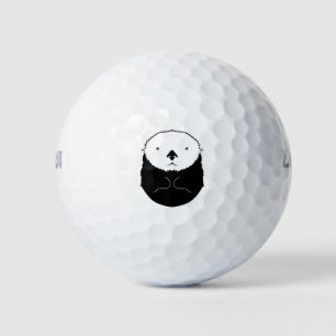 Sea Otter Silhouette Golf Balls