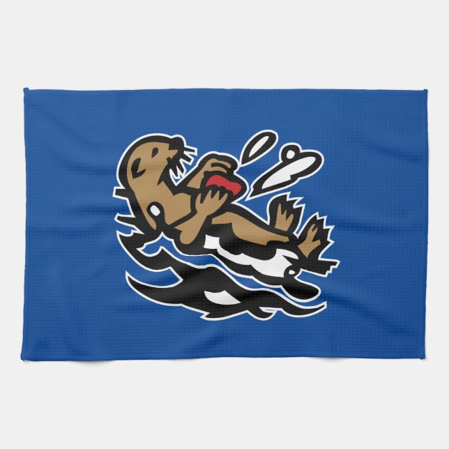 Sea otter tea towel (Horizontal)