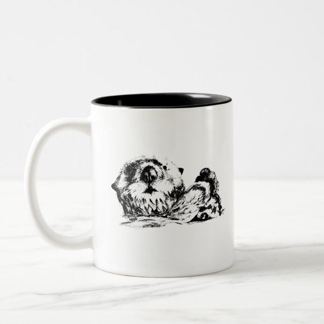 Sea otter Two-Tone coffee mug (Left)