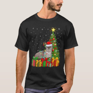Sea Otter Xmas Tree Lighting Santa Hat Sea Otter C T-Shirt