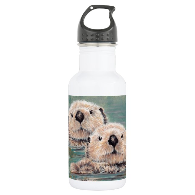 Sea Otters 532 Ml Water Bottle (Front)