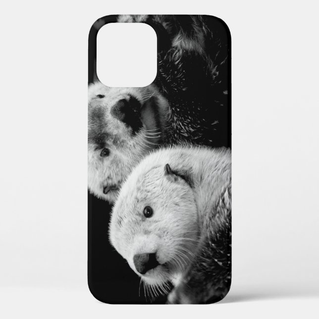 Sea Otters: Black White Pair. Case-Mate iPhone Case (Back)