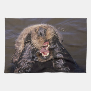 Sea Otters, Enhydra lutris 6 Tea Towel