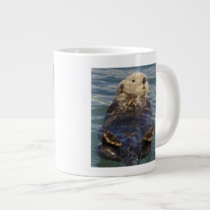 Sea otters play on icebergs at Surprise Inlet Large Coffee Mug