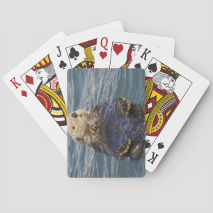 Sea otters play on icebergs at Surprise Inlet Playing Cards
