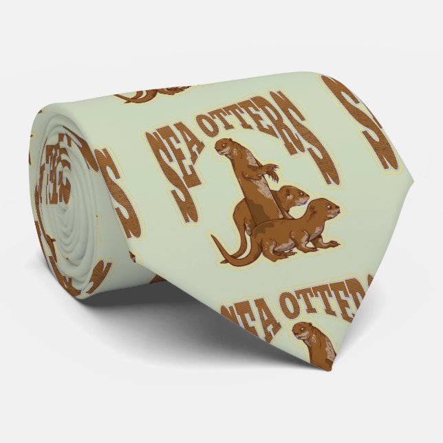 Sea otters tie (Rolled)