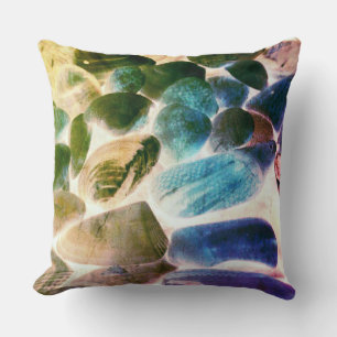 Sea oyster shell, colours changed blue to 'beige' cushion