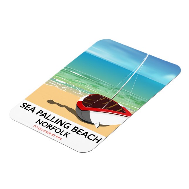 Sea Palling Beach Norfolk beach poster Magnet (Left Side)