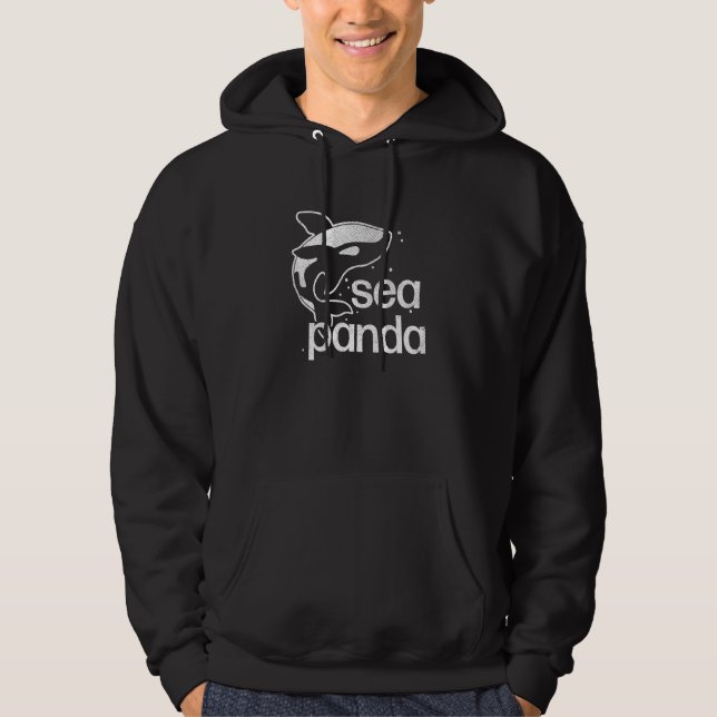 Sea Panda  Saying Ocean Beach Cute Orca Whale Dolp Hoodie (Front)