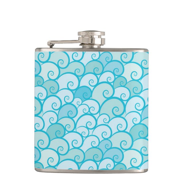 Sea Pattern Hip Flask (Front)