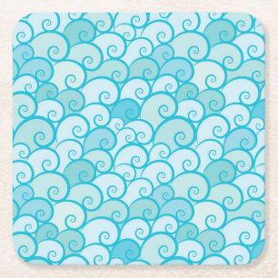 Sea Pattern Square Paper Coaster