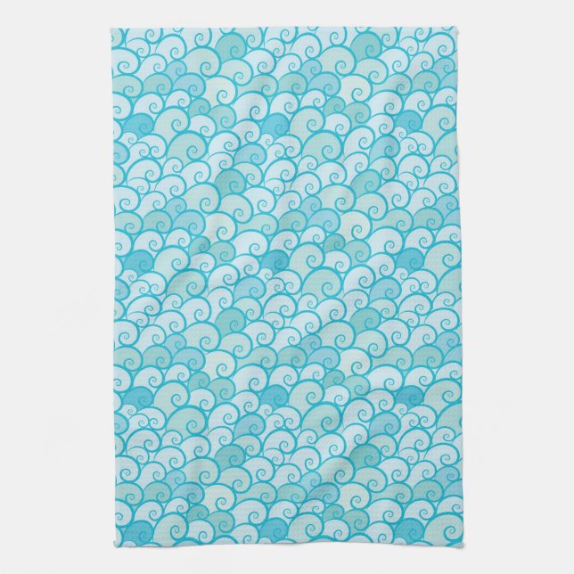 Sea Pattern Tea Towel (Vertical)