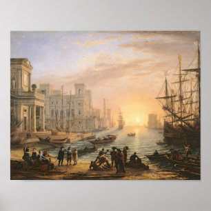 Sea Port at Sunset, 1639 Poster