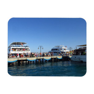 Sea port in the city of Sharm El Sheikh Postcard Magnet
