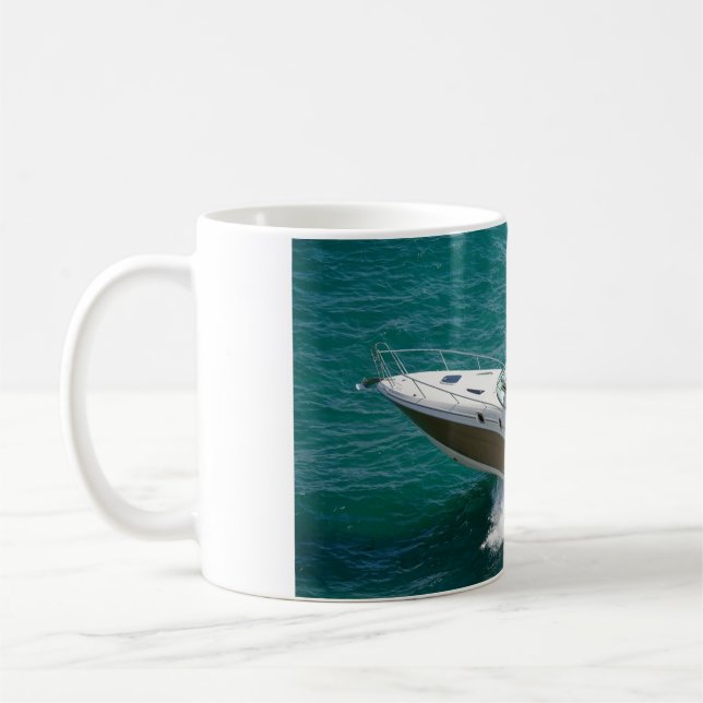 Sea Ray Boats Coffee Mugs Cups Ceramic White Boat (Left)