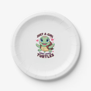 Sea Reptile Turtle Lovers Just A Girl Who Loves Tu Paper Plate
