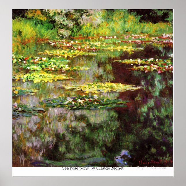 Sea rose pond by Claude Monet Poster (Front)