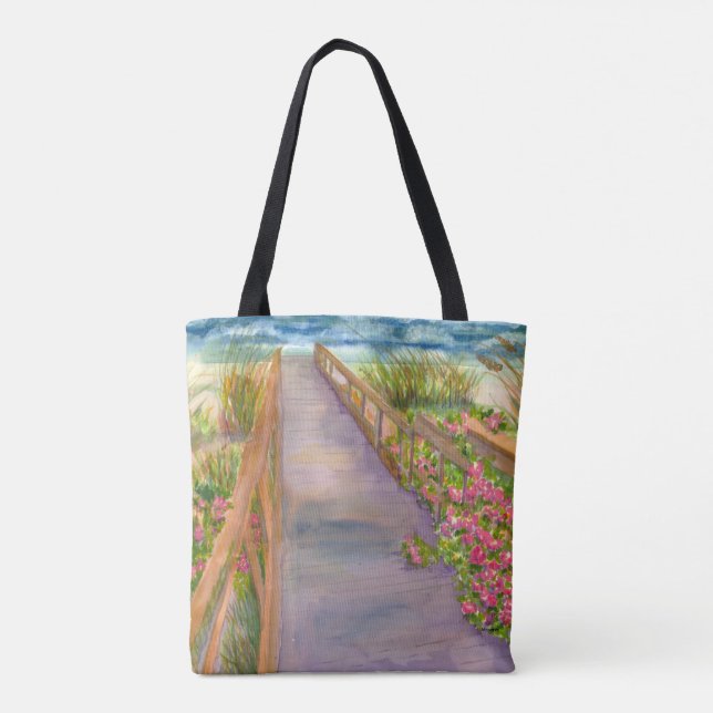 Sea Roses Path to the Sea Tote Bag (Back)