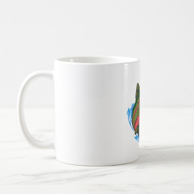 Sea Run Cutthroat Chasing Chrome Trout Coffee Mug (Left)