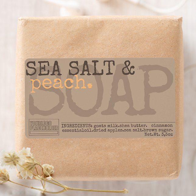 Sea Salt Peach Soap Chic Handmade Rustic Stickers (Creator Uploaded)