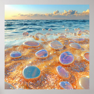Sea ​​sand and pebbles poster