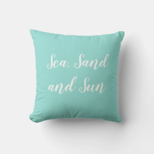 Sea Sand and Sun Beach Throw Pillow