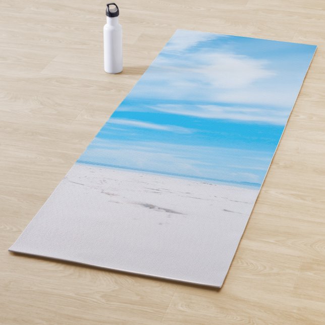 Sea Sand Blue Sky Clouds Template Elegant Fitness Yoga Mat (In Situ)