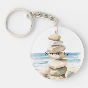 Sea Sand Rocks Serenity Beach Dream Key Ring