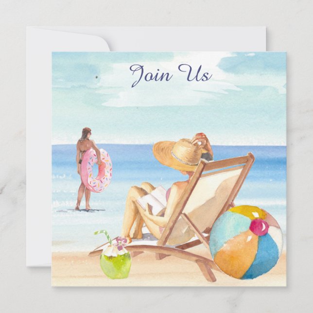 *~* Sea Sand Sun Beach AR29 Generic ANY EVENT DIY Invitation (Front)