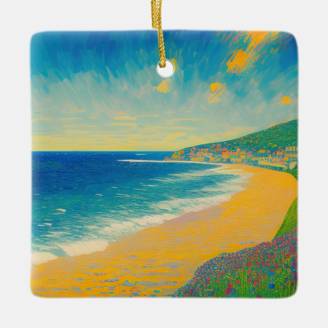 Sea Scape 07 Ceramic Ornament (Front)