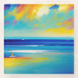 Sea Scape 10 “Stuck on the sand”. Glass Coaster
