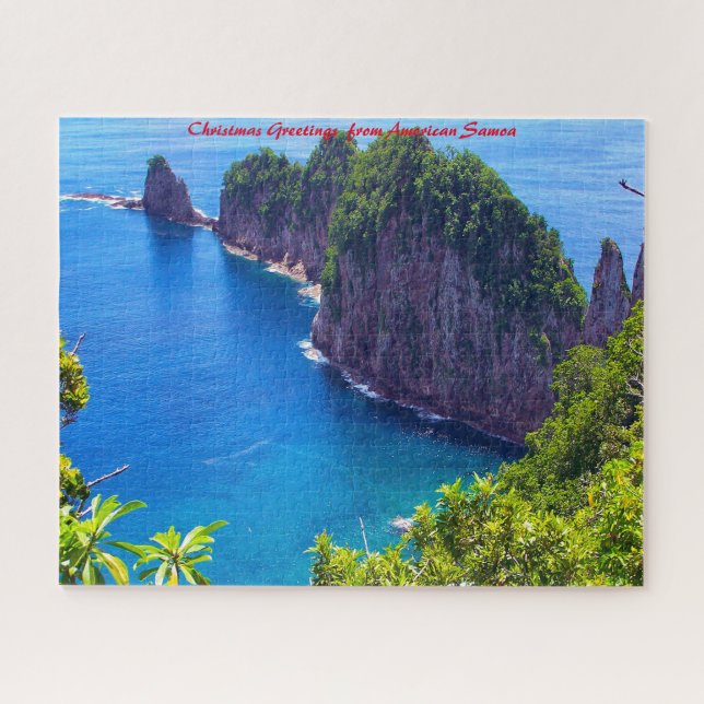 Sea Scene American Samoa.Christmas Greetings Jigsaw Puzzle (Horizontal)