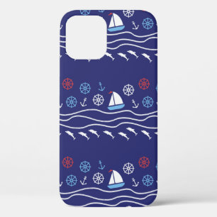 Sea seamless pattern. Vintage illustration. iPhone 12 Case