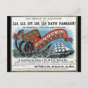 Sea Serpent Clipper Sailing Postcard