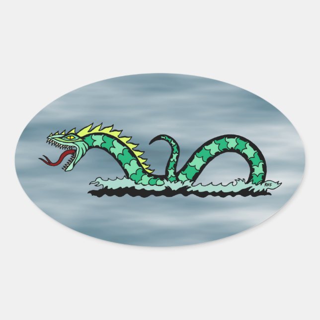 Sea Serpent Oval Sticker (Front)