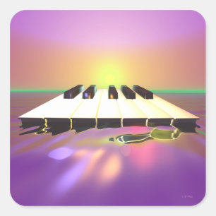 Sea Sharp Piano Keys Square Sticker
