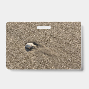 Sea shell at the beach ID badge