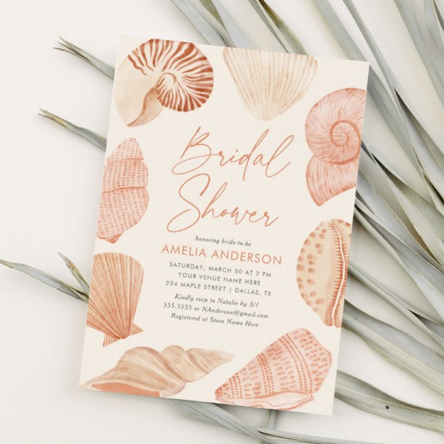 Sea Shell Beach Bridal Shower Invitation (Creator Uploaded)
