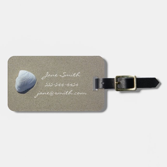 Sea Shell Beach Customisable Luggage Tag (Front Horizontal)