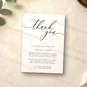 Sea Shell Blush Calligraphy Custom Photo Thank You Enclosure Card