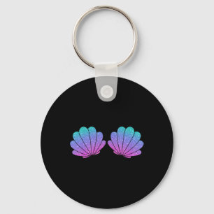 Sea Shell Bra Mermaid Birthday Beach Party Hallowe Key Ring