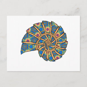 Sea Shell Digital Stencil Collage - 20 Postcard