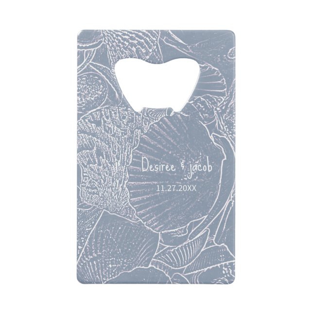 Sea Shell Dusty Blue Coastal Beach (Front)