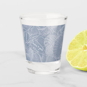 Sea Shell Dusty Blue Coastal Beach Shot Glass