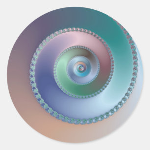 Sea Shell - Fractal Classic Round Sticker